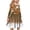 Brown, variant on Annhoo Girls Christmas Dress Trendy Snowflake Printed Long Sleeve Midi Dress Xmas Casual Round Neck Dresses