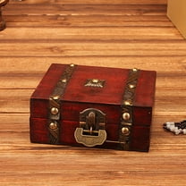 AURORA TRADE Wooden Jewelry Box Small Jewelry Storage Case For Necklace Earring Rings Handcrafted Vintage Portable Wood Jewelry Organizer Box,Best Gift for Women & Girls