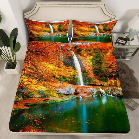 

QIBAIDAN Basketball Fitted Sheet Full Size Orange Basketball Print Bedding Set 3pcs for Kids Boys Teens Room Decor Sports Gaming Theme Bed Cover Grey Stains Print Bed Sheets with 2 Pillo