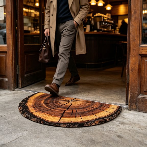 Semicircle Entryway Rug, Welcome Mat For Front Door And Patio, Printed Floor Mat For Indoor And Outdoor Use,A - 40X60Cm
