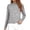 Grey, variant on EDFBUYKRS Tops for Women Casual Long Sleeves T Shirts Comfy V Neck Tunic Blouses Khaki Loose Fit Lady Tops Size Xl
