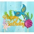 thumbnail image 5 of Glitter Mermaid Theme Birthday Cake Topper with Seaweed and Mermaid, Cake Cupcake Toppers for Girls Mermaid Themed Birthday Cake Party Decorations, 5 of 5