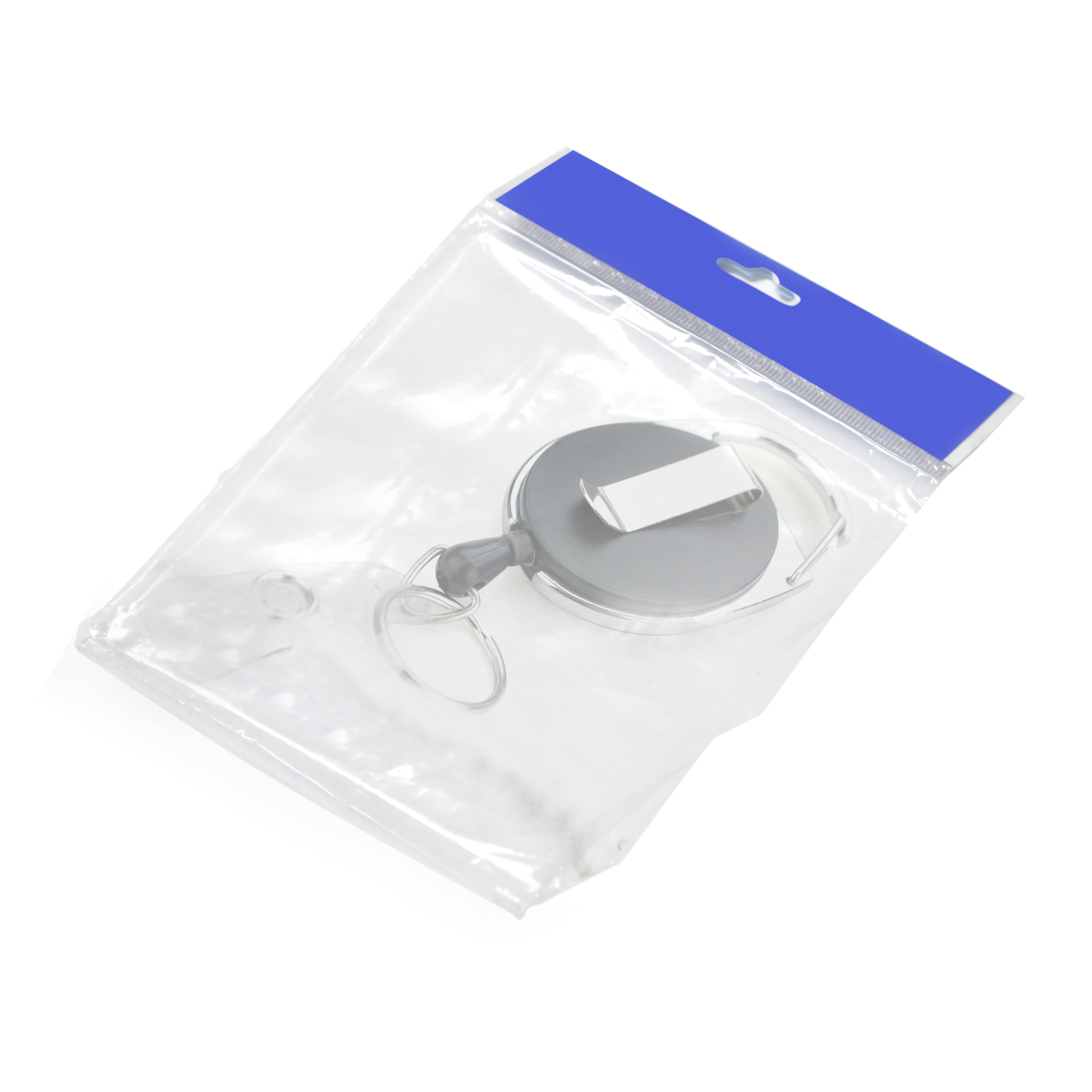 GOGO Carabiner Badge Holder Reels With Back Splint Office Business Card Supply-BLACK200PCS