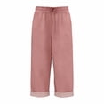 thumbnail image 4 of Girls High Waist Like Striped Culottes Casual Summer Pants With And Pockets Comfortable Straight Leg Cropped Wide Leg Trousers For Kids, 4 of 4