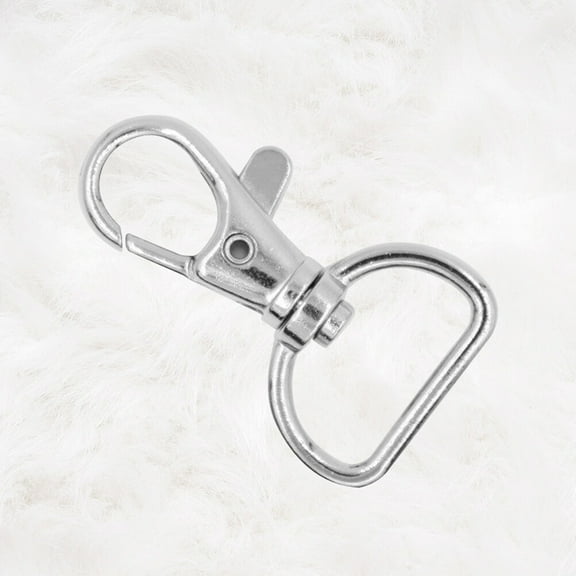 WRISTBIQUE 50 Pcs Keychain Hooks with Swivel D Ring and Snap Lobster Claw Clasp Metal for Lanyards Pendants