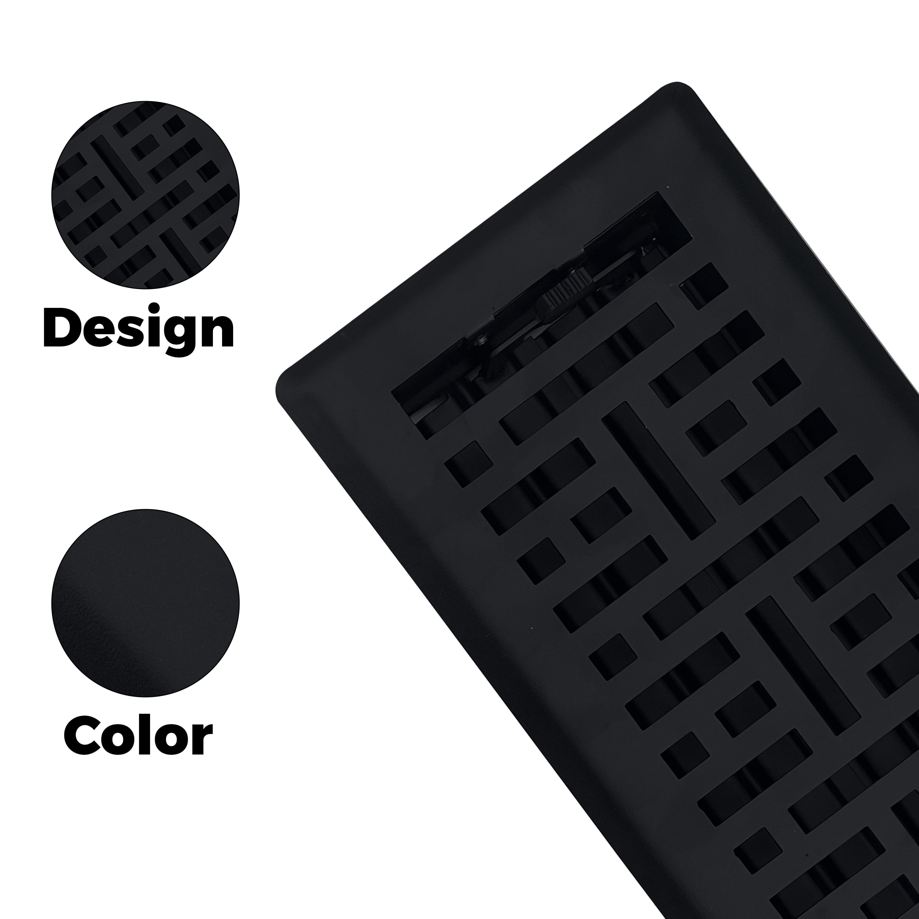Sierra Grates Metro Floor Register 4 inch X 14 inch Cast Iron Black