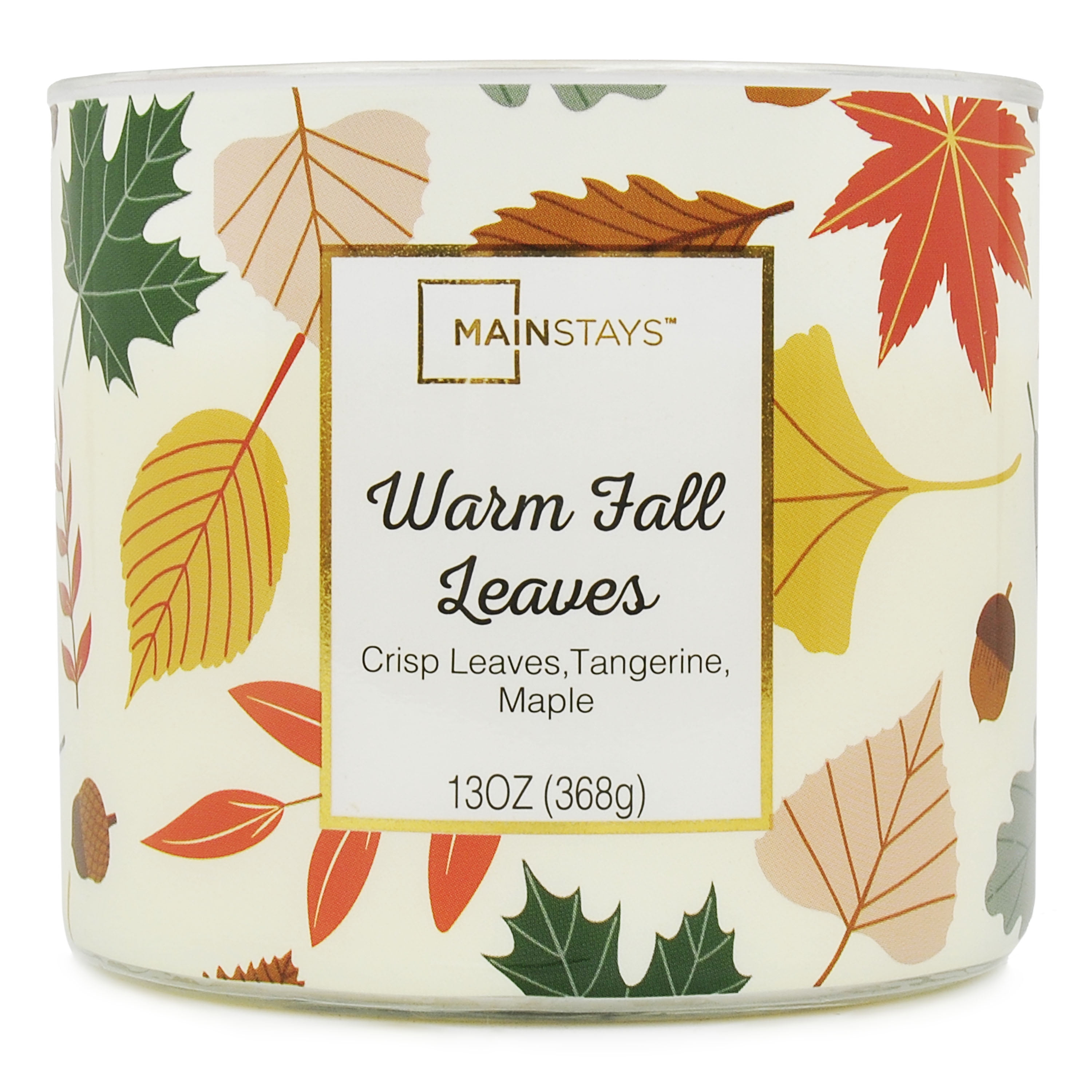 Mainstays Warm Fall Leaves Candle, 13 ounce