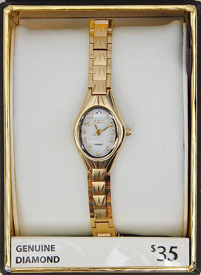 Elgin Adult Female Analog Watch in Gold with Oval Dial Stainless