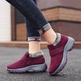thumbnail image 2 of Fesfesfes Running Shoes Womens Men's And Women's Winter Warm Velvet Velvet Buckle Fashion All-match Hiking Sneakers US:6.5(37), 2 of 8