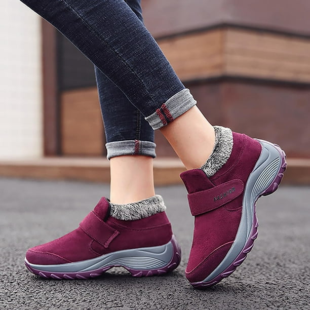 Winter Boots for Women Men s And Women s Winter Warm Velvet Velvet Buckle Fashion All match Hiking Sneakers Girls Boots on Clearance