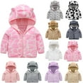 thumbnail image 4 of Hicidod Toddler Winter Coats for Girls Boys Polar Fleece Jacket With Hood Thick Warm Outerwear Cute Ear Zipper Solid Coat Flash Deals, 4 of 5