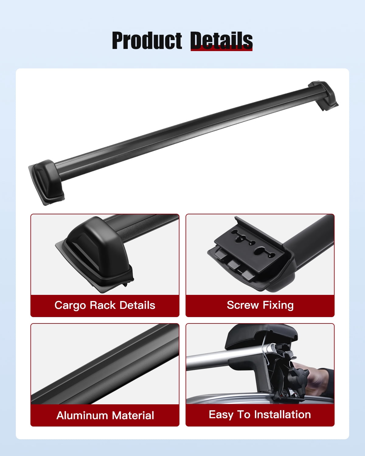 CCIYU Roof Rack Cross Bar Fit for 2003-2011 for Honda Element Sport Utility 4-Door 2.4L Aluminum Car Top Luggage Carrier Rails