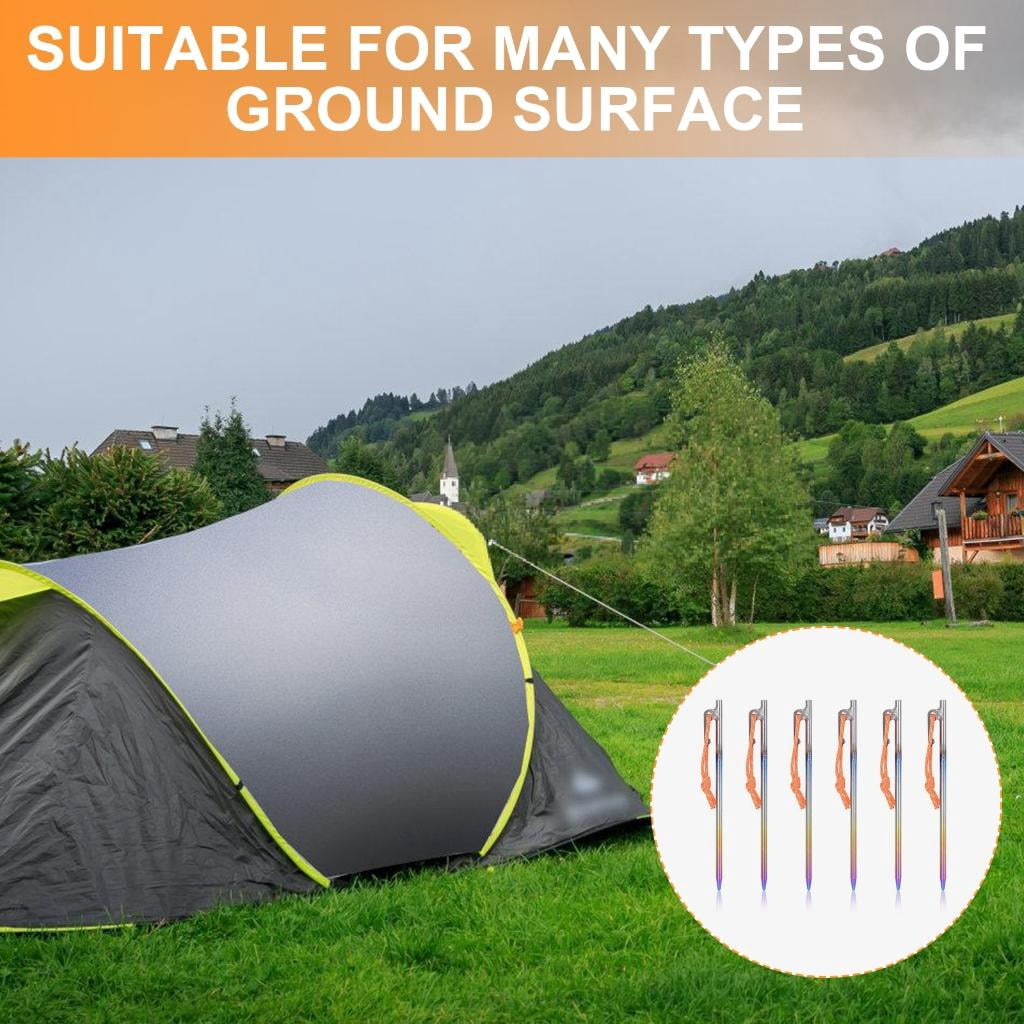 Yihuala Long Tent Peg Alloy Tent Stakes Peg Firm Tent Hook Ground Anchors Outdoor Canopy Stake Camping Accessories