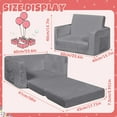 thumbnail image 3 of YINIX Flip-Out Chair 2-in-1 Convertible Sofa to Lounger, Kids Couch Bed with Pocket for Toddler Girls Boys, Gray, 3 of 9