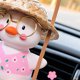 thumbnail image 4 of Espejo retrovisor con forma de pato oscilante, decoración Interior, colgante para coche, accesorios para colgar, parte superior de flor rosa, 4 of 5