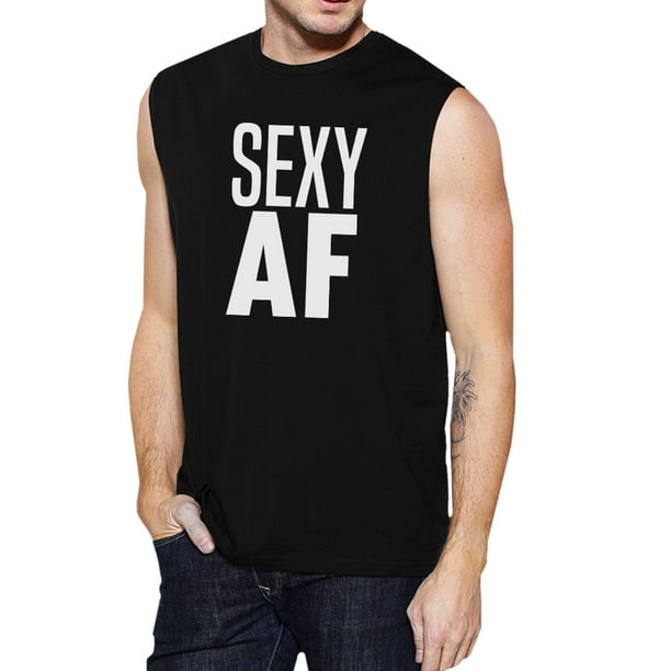 365 Printing Sexy AF Mens Black Funny Saying Tank Top Muscle Shirt