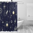 thumbnail image 2 of Space Themed Pattern 72x72 Waterproof Shower Curtain Liners Durable Metal C-Hooks Fade-Proof Thermal Print Anti-Splash, 2 of 5