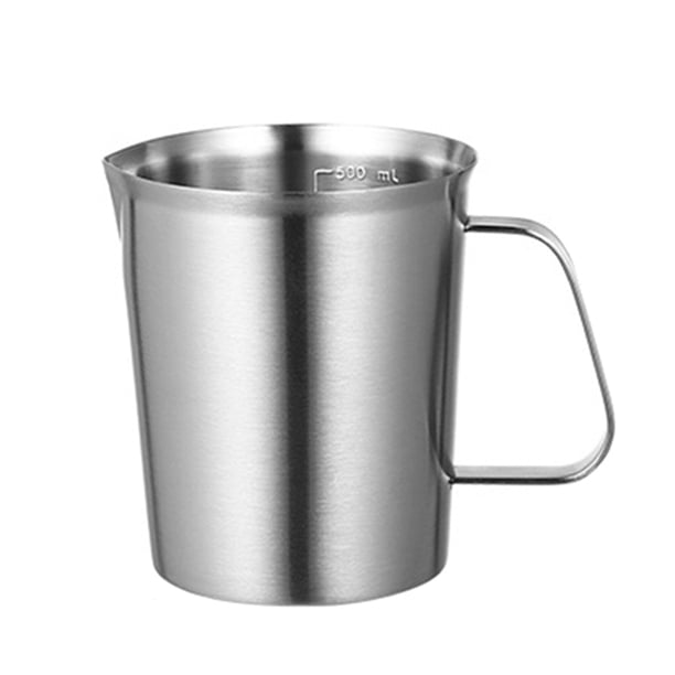 Taza Medidora de Acero Inoxidable con Marcado con Asa, Contenedor de Taza Medidora PráCtica de Cocina (500ML)