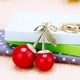 thumbnail image 2 of Llavero de metal con forma de cereza con incrustaciones de diamantes para coche, llavero con colgante para bolso de mujer, regalos creativos coreanos para empresas, 2 of 6