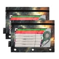 thumbnail image 2 of Stars Illuminated Gas Clouds 2 Pack Pencil Pouch for 3 Ring Binder Smooth Zipper Folders with Pockets Clear Window Pencil Case, 2 of 6