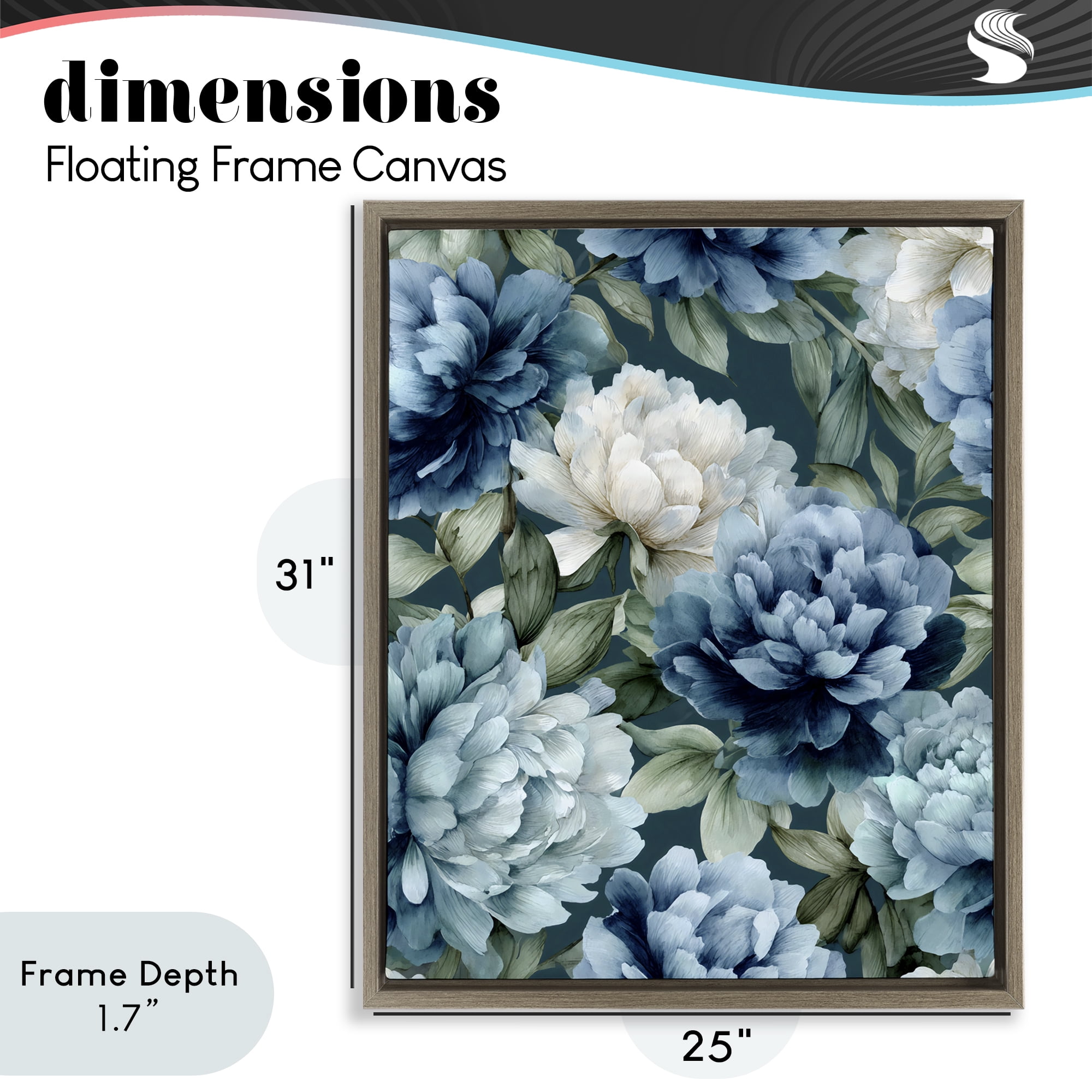 Stupell Industries Blooms On The Vine Brown Framed Floater Canvas Wall Art, design by Franklyn Gregory