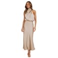 thumbnail image 3 of Vestido de mujer Vestido de dama de honor de boda de celebridades populares Vestido de largo medio Vestido de noche de satén con cuello, 3 of 6