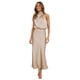thumbnail image 2 of Vestido de mujer Vestido de dama de honor de boda de celebridades populares Vestido de largo medio Vestido de noche de satén con cuello, 2 of 6