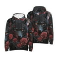 thumbnail image 4 of Zufioo Rose Full Moon Black Wolf Design Fleece Comfortable Hoodie for Mens,Sweatshirt for Men,Pullover Hooded Sweatshirt for Men -X-Large, 4 of 5