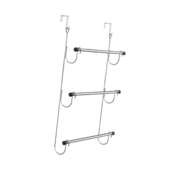 Barra de Toallas Puerta Portatoallas Triple Colgador Hierro sin Instalación Complicada para Almacenar Toallas Adecuado para Baño Cocina Dormitorio