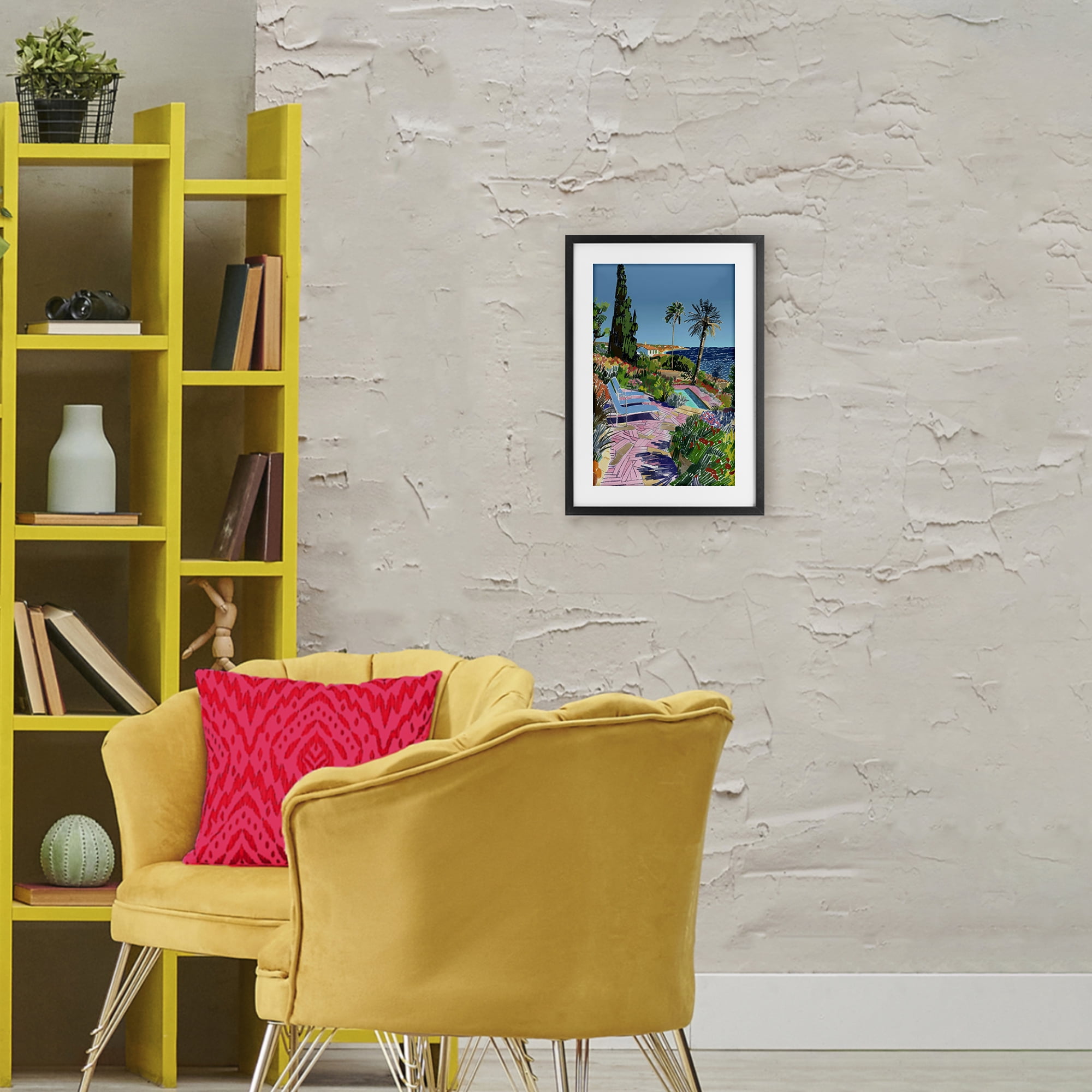 Stupell Industries Pool View to Ocean Black Framed Print Under Glass, design by Creative Studio