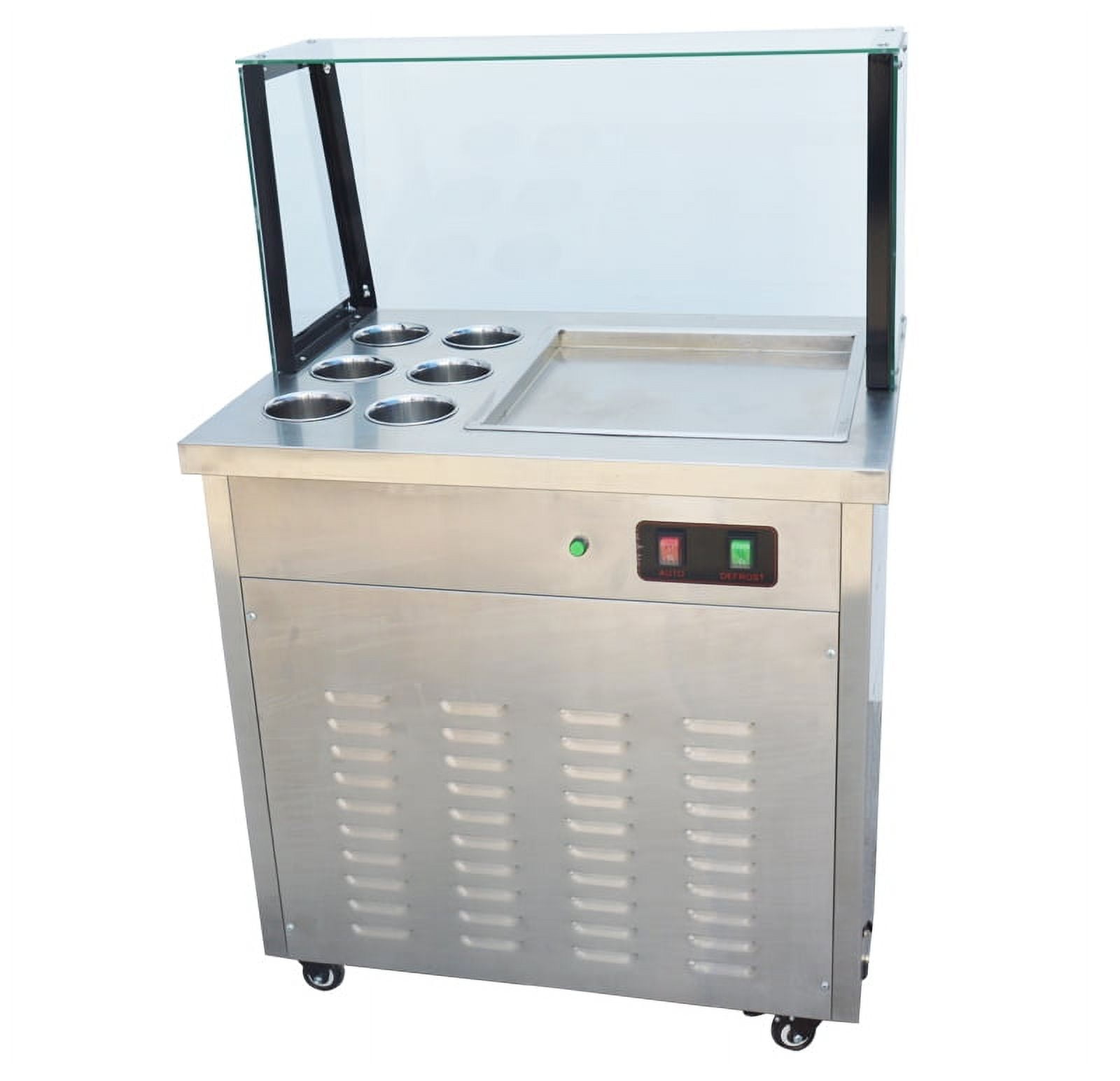 Commercial Ice Cream Maker Fried Ice Cream Roll Machine Instant Stir Roll Yogurt Dessert Machine with Dust Cover