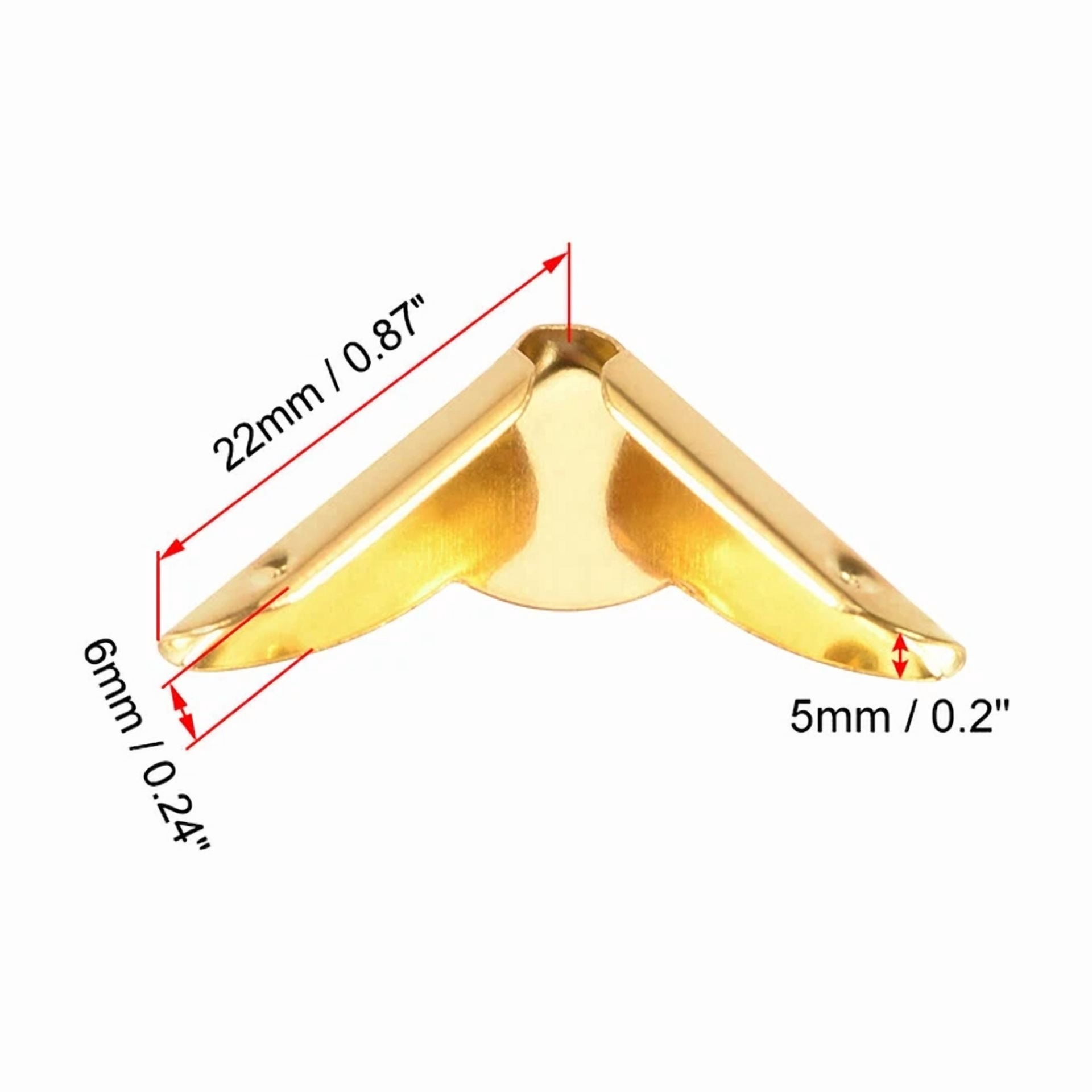 30 Pcs 22 X 22 X 6Mm Metal Book Corner Protectors Edge Cover Guard Gold Tone
