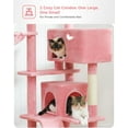 thumbnail image 5 of Pink Cat Tree for Large Cats with Super Large Top Perch,56.2" Multi-Level Tower for Indoor Cats with Hammock, Cat Shelves with Scratching Posts and 2 Condos Houses, Pink, 5 of 15