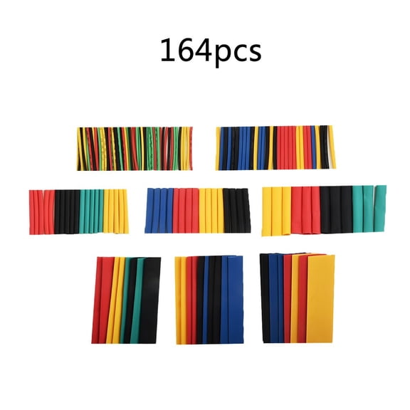 Reliable Performance Heat Shrink Tubing Sleeve 164Pcs Mixed Colors Shrinkage Ratio 2 1 Pe Material Assorted Sizes