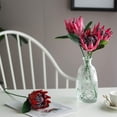 thumbnail image 2 of Artificial Flowers Fake Protea Cynaroides:Faux Protea Flower Arrangements,Silk Flowers for Home Decor Indoor Wedding Table Centerpieces,3pcs (Rose red), 2 of 10