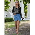 thumbnail image 4 of Women's Classic Button Down Long Satin Silk Pajama Set, 4 of 6