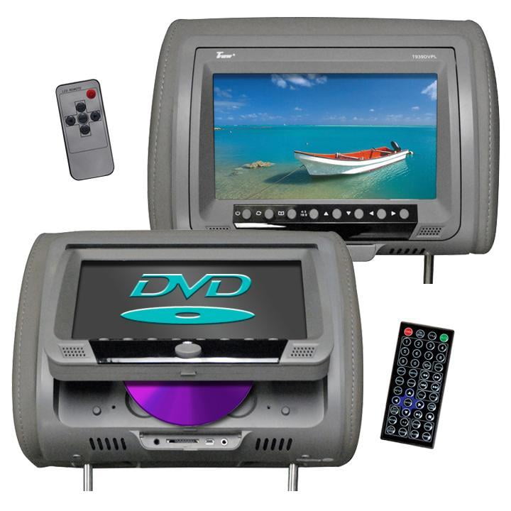 Tview 9" Headrest Monitor With Dvd Player Sold In Pairs Gray Walmart