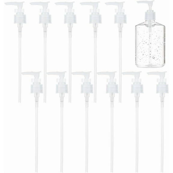 12 pc 12 Packs Plastic Replacement Pumps 24-410 Thread/Neck Locking Clear Dispenser Replacement Pump Lotion Pumps for Soap Lotion Shampoo Kitchen and Bathroom