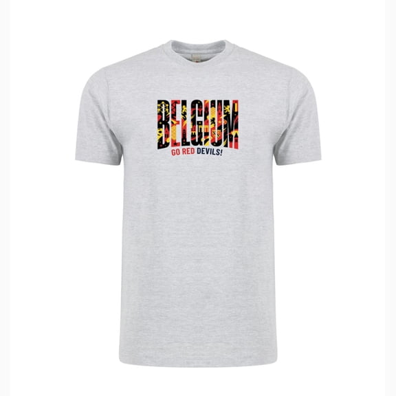 Belgium Soccer T-Shirt 2026 – Unisex Adult Football Fan Tee, World Tournament Supporter Shirt - HTR Grey - S