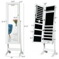 thumbnail image 3 of Costway Mirrored Jewelry Cabinet Storage Organizer w/Box Drawers White, 3 of 11