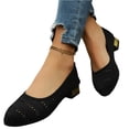 thumbnail image 6 of longantii Women's Flats Shoes Women Comfortable Woven Dress Shoes Black Pointed Toe Flats Ballet Mesh Knit Flat Dressy Slip on Business Casual Shoes for Women, 6 of 7