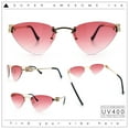 thumbnail image 2 of Womens Luxury Fashion Rimless Triangular Designer Sunglasses Gold - Pink, 2 of 8