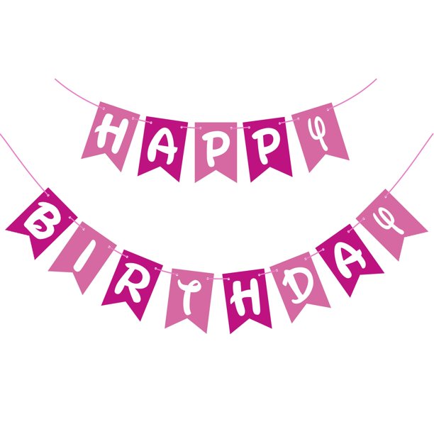 Banner de cumpleaños Woizoeiy, rosa intenso, para niñas, princesa
