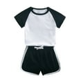 thumbnail image 4 of sususu Girls Outfits 2 piece Summer Casual Two Piece Outfit Soft Short Sleeve Top and Shorts Set Comfort Playwear,Black,2-3 Years, 4 of 4