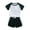 AB558 Black, variant on Toddler Outfit Set For Girls Summer Color Block Short Sleeve Crew Neck Tops And Shorts Set Fashion Stylish Little Girls Summer School Sport Athletic Wear Size 4-5 Years Pink