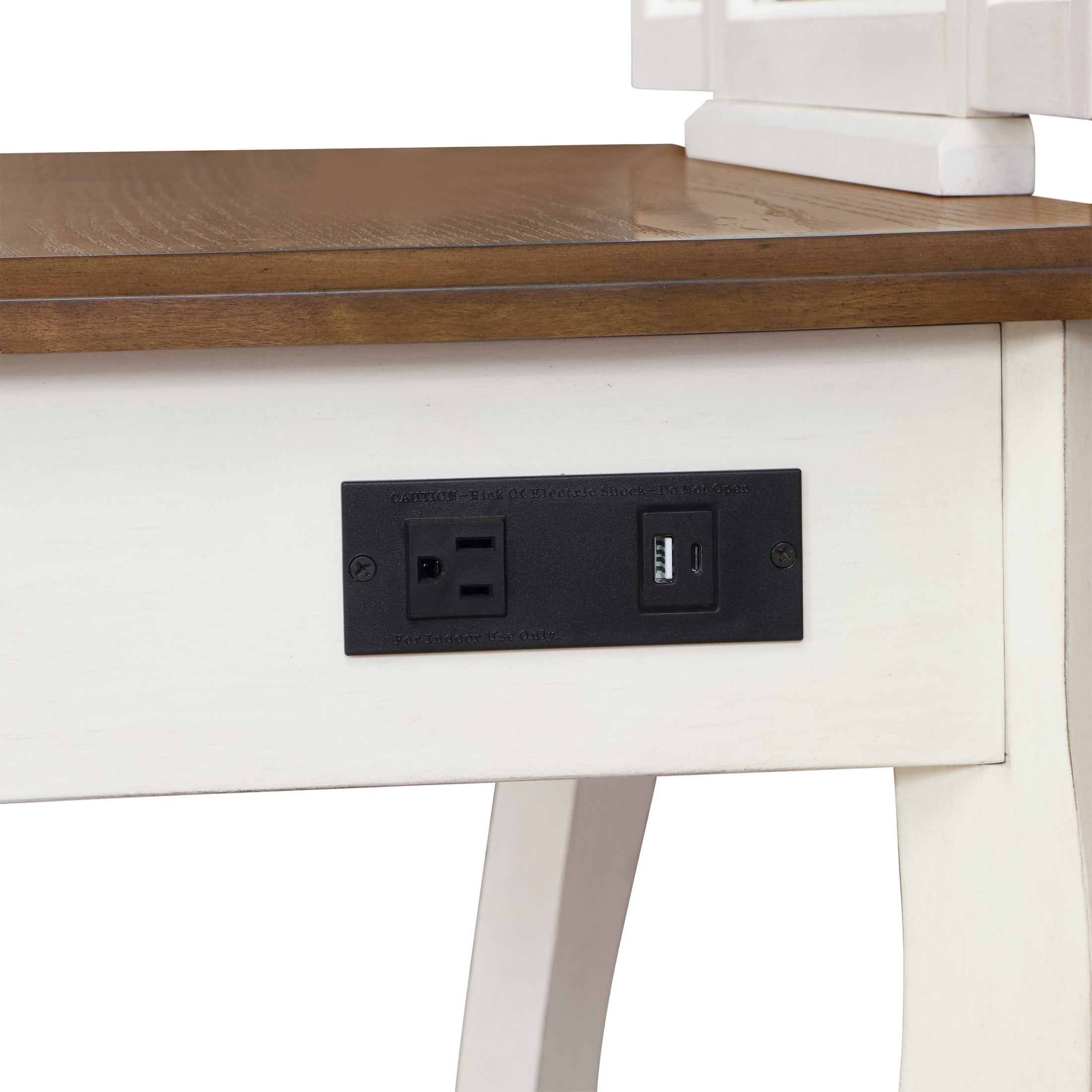 The Pioneer Woman Vanity Set and Stool with Tri-Fold Mirror and Made With Solid Wood Frame, White