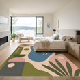thumbnail image 3 of ODIKA 9'x12' Washable Area Rug Non-Slip, Chair-Friendly Multicolor Abstract Geometric Design Modern Shapes with Flowing Lines for Dining Room, Basement, Large Office, 3 of 7