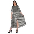 thumbnail image 1 of Moomaya Printed Kurta Summer Wear Ladies Kurti Front Slit Tunic Tops Women, 1 of 5