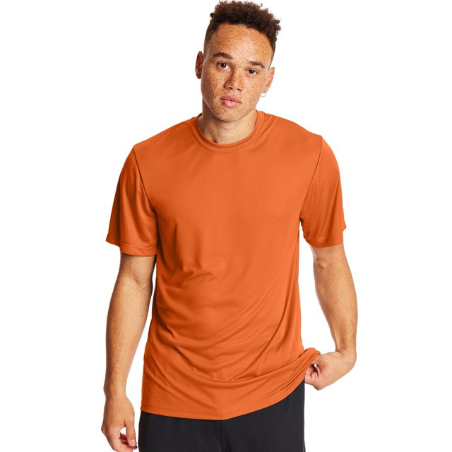 Hanes T-Shirt Sport Cool DRI Performance pour Hommes Lot de 2, L, Orange Sécurité