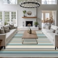 thumbnail image 3 of Light Blue Striped Area Rugs 6'x9', Washable Small Throw Rugs for Kitchen Dining room, Farmhouse Thin Line Modern Abstract Art Indoor Outdoor Rug Non-Slip Low Pile Carpet Runner Reversible Floor Mats, 3 of 8